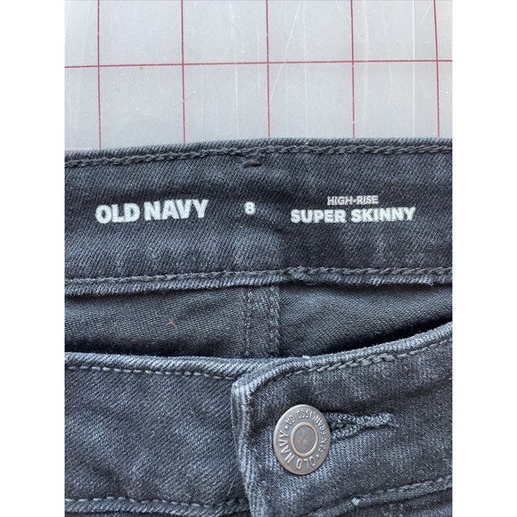 Old Navy Jeans Womens 8 Black High Rise Super Skinny Jeans Stretch - Picture 4 of 8